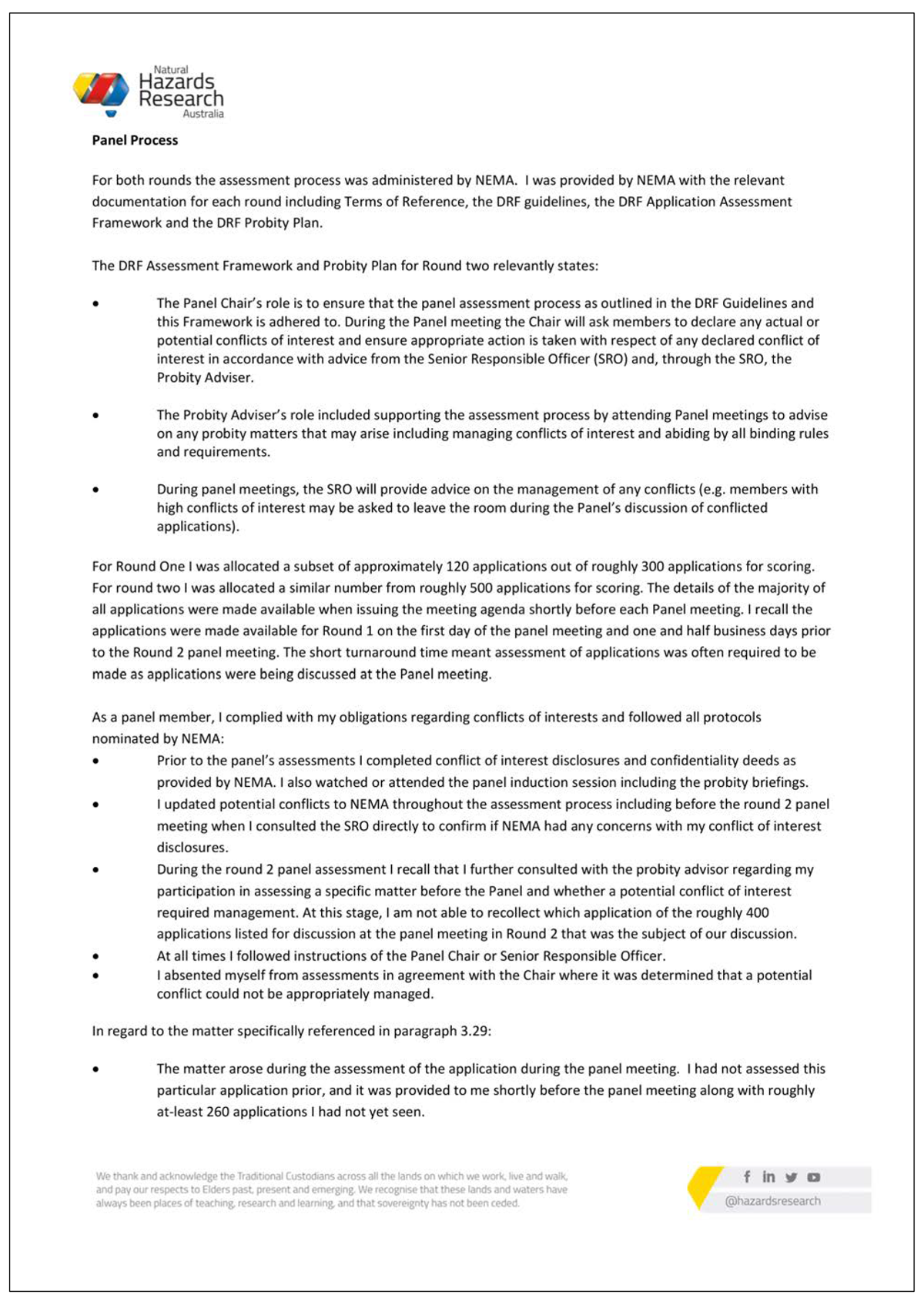 Page two of the response from PMnC. A summary of the response can be found in the summary and recommendations chapter.