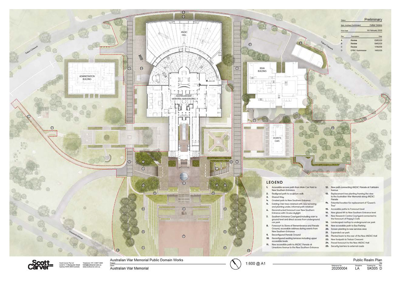 Plan view of the Australian War Memorial Development Project.