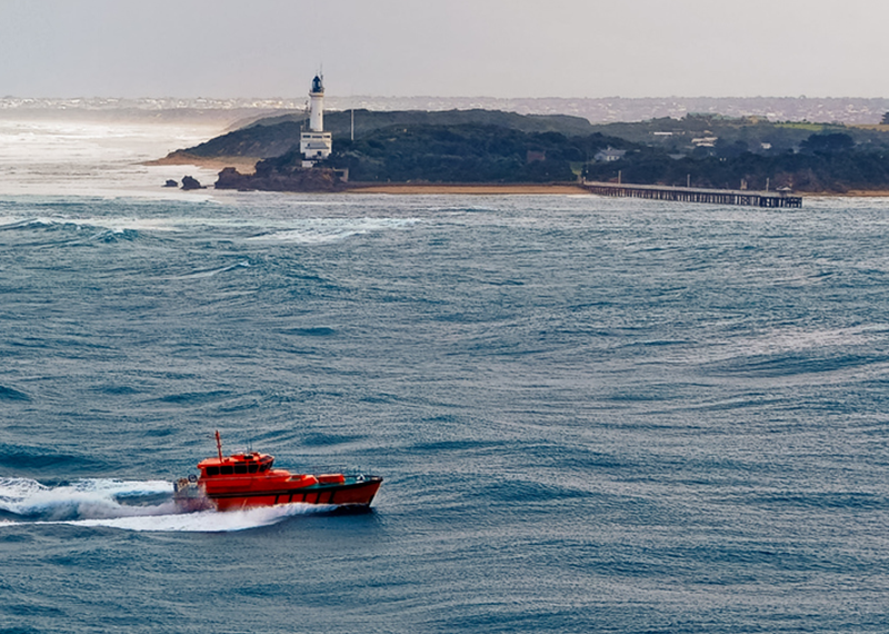 Pilot boat in a storm