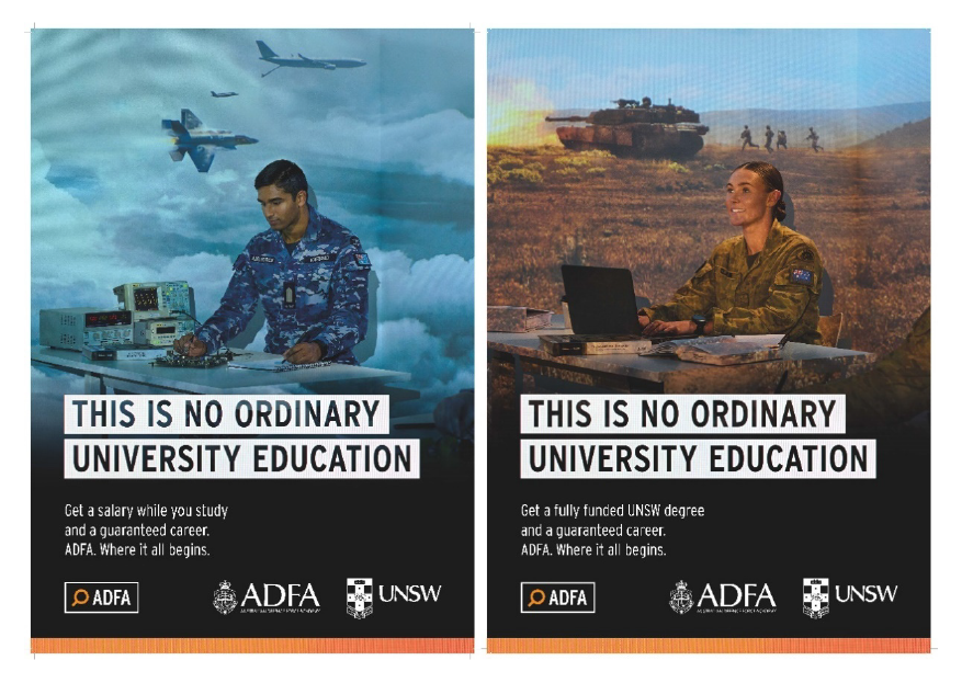 These pictures show two examples of advertisements used in the Where It All Begins campaign