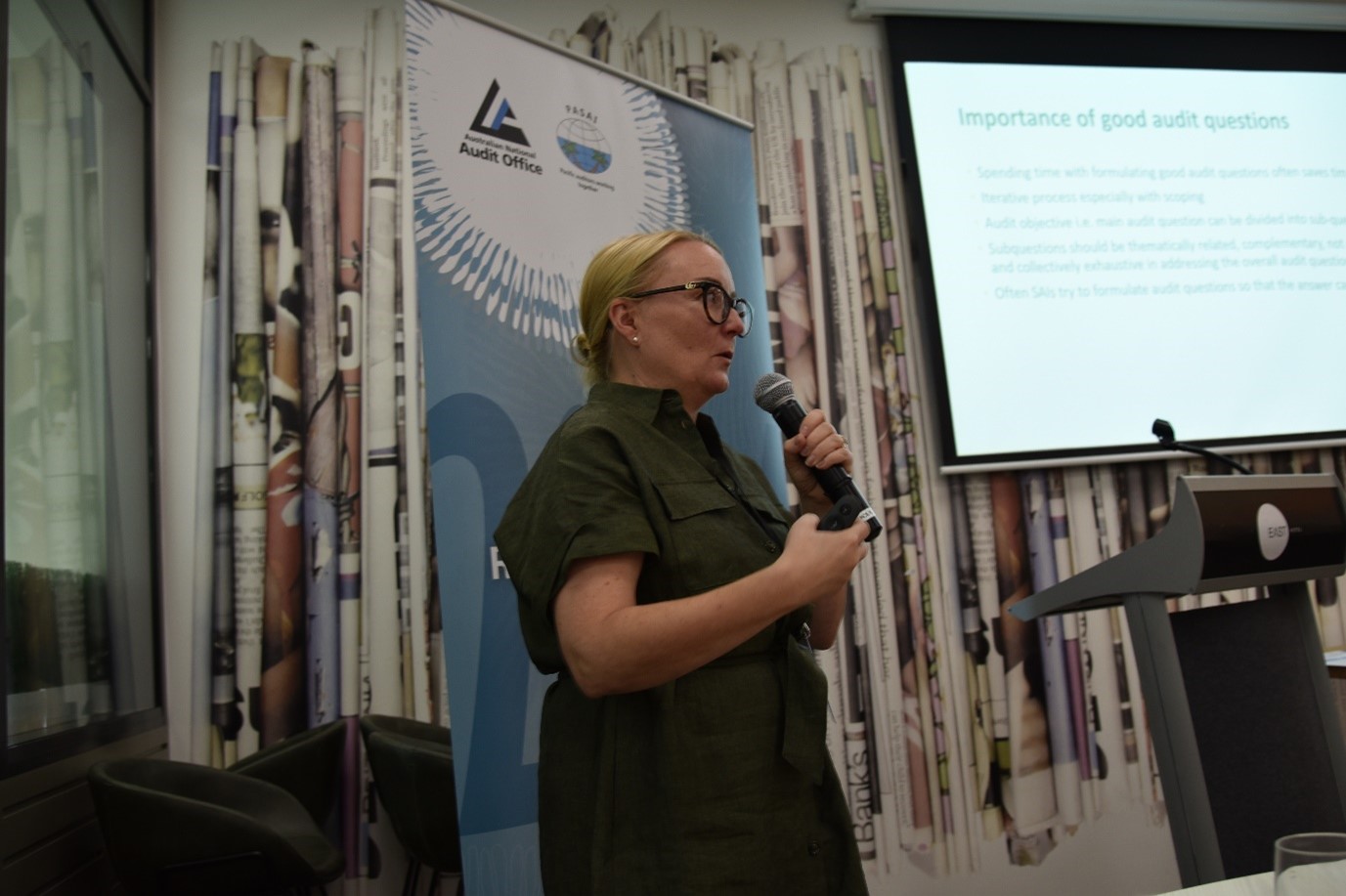 Dr Vivi Niemenmaa (SAI Finland) led a practical seminar focused on auditing climate action and scoping environmental audit topics.