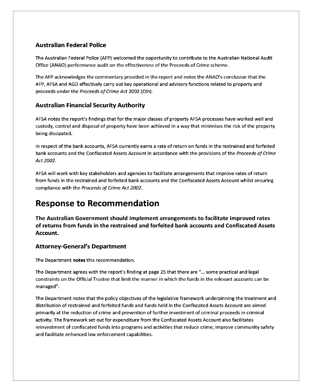 Summary of agency responses page 2