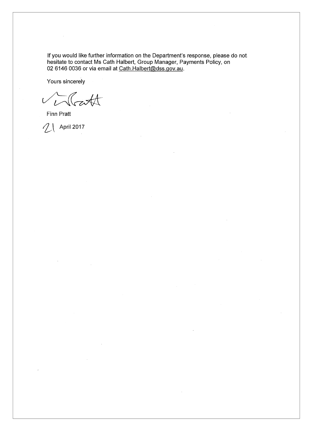 DSS response letter page 2