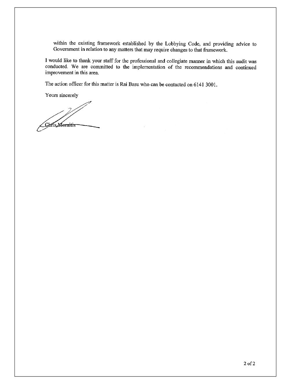 Page 2 of the response from the Attorney-General’s Department