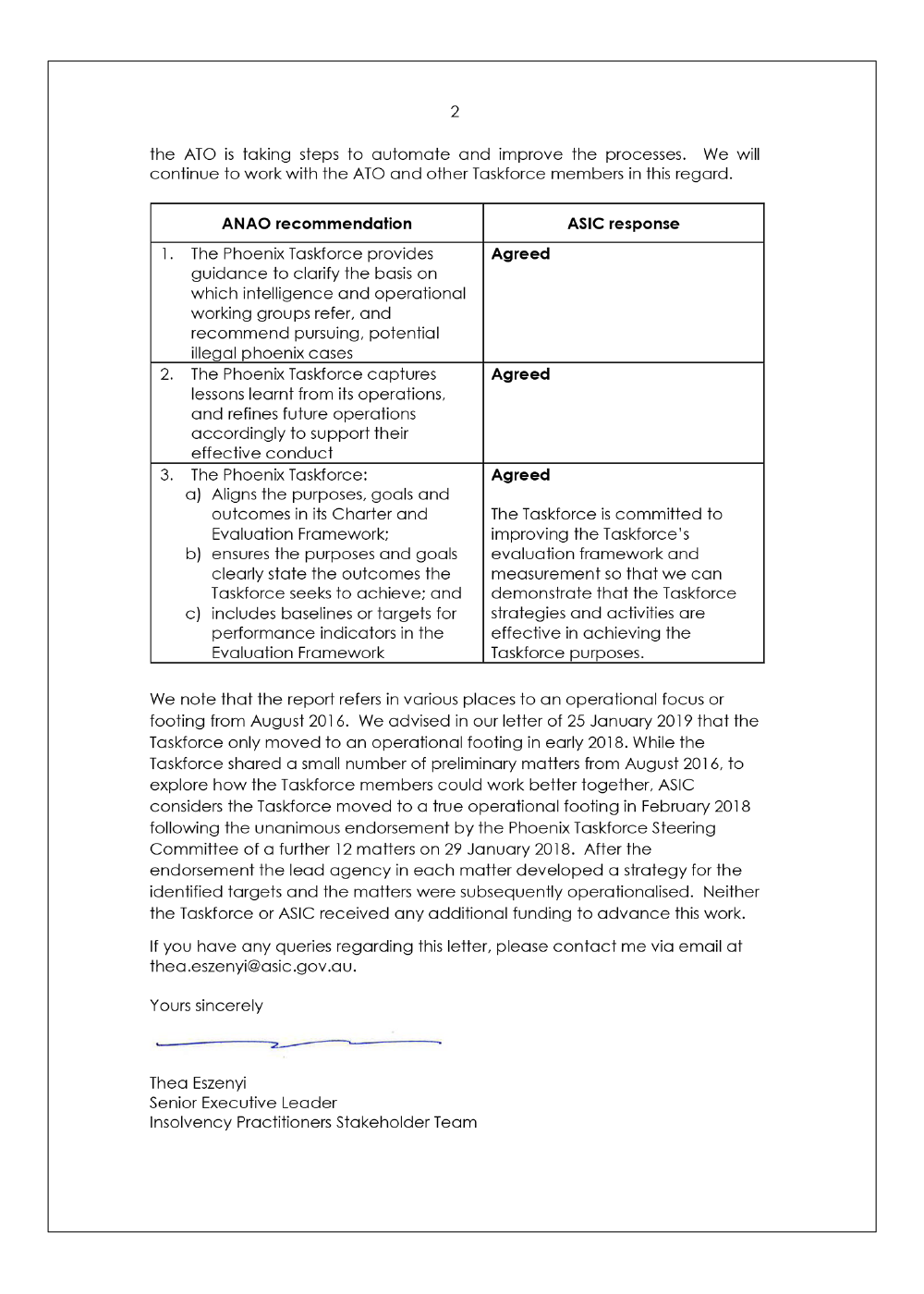 ASIC response page 2