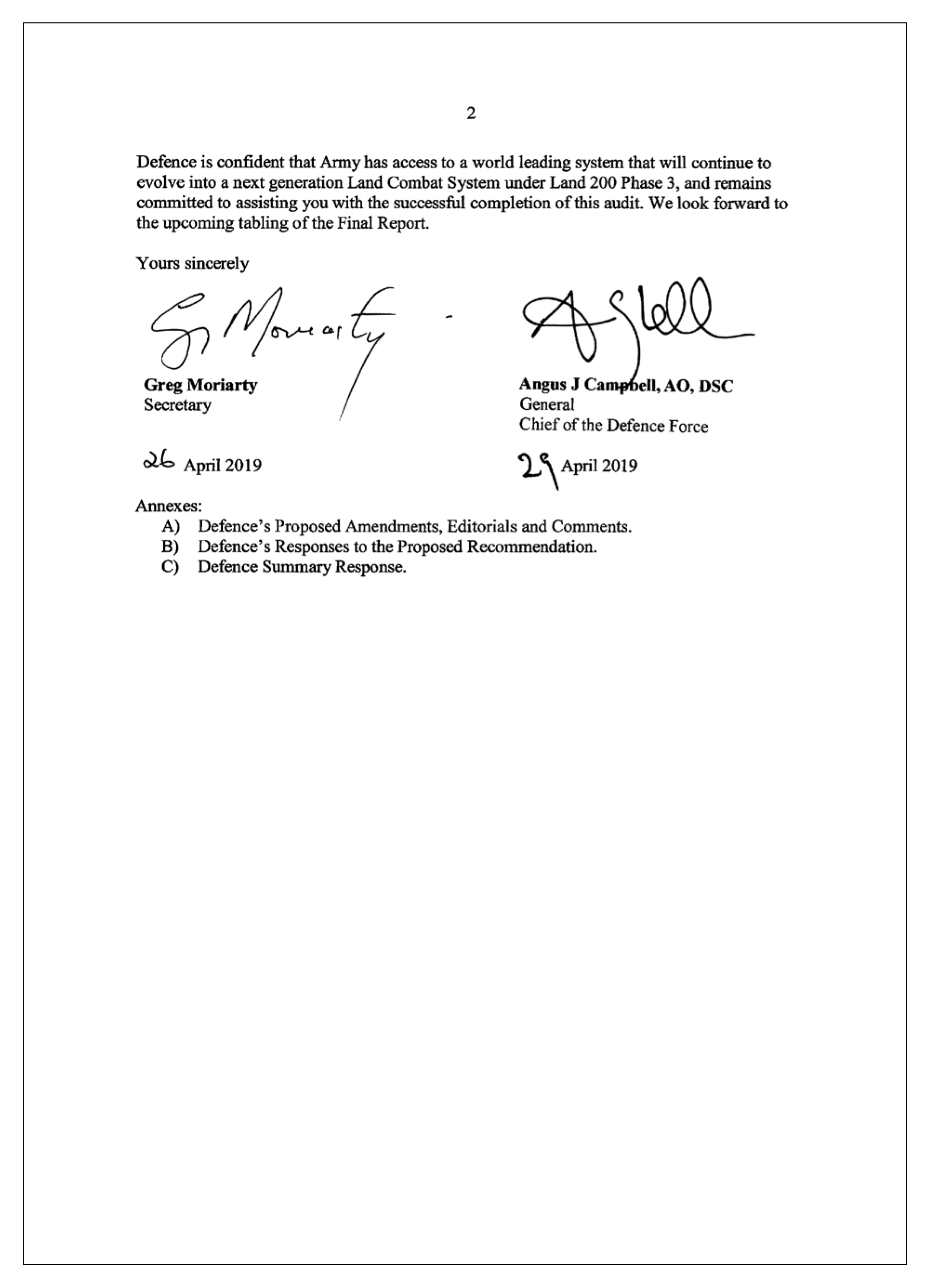 Defence entity response page 2