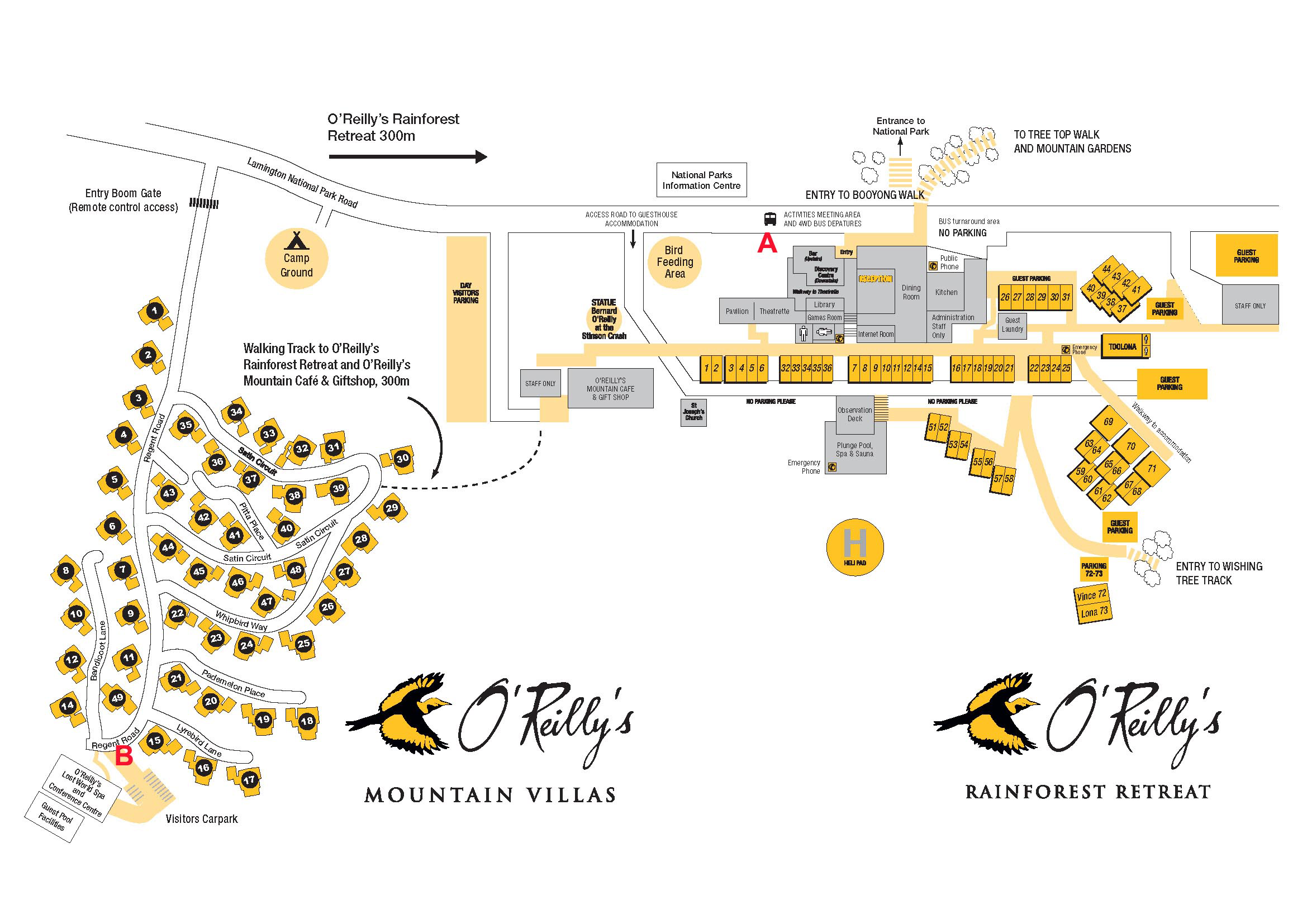 Retreat and villas map